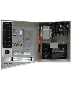 BS-H3 Narrow Stile, Touchscreen, WIFI MOBILE APP, CARD, CODE, CARDCODE 4IN1 IP66 WATERPROOF ACCESS CONTROL + POWER ADAPTER CASE WITH BATTERY BACK UP + EXIT BUTTON + UL listed EL-600 MAGLOCK 600 LBS