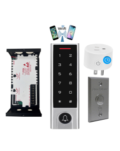 BS-H3 Narrow Stile, Touchscreen, Wifi Mobile APP, Card, Code, Card Code 4in1 IP66 Waterproof Access Control + Power Adapter + Exit Button + BS-10 APP Smart Timer