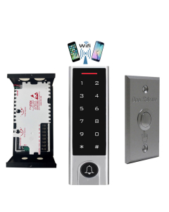BS-H3 Narrow Stile, Touchscreen, Wifi Mobile APP, Card, Code, Card Code 4in1 IP66 Waterproof Access Control + Power Adapter + Exit Button 