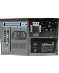 BS-SK7 Wireless Keypad & Card Reader Access Control System, IP66 + Wireless Exit Button + 12V DC Power Adapter Case + Backup Battery + UL listed EL600 Maglock 600 lbs