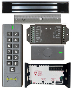 BS-SK7 Wireless Keypad & Card Reader Access Control System, IP66 + Wireless Exit Button + 12V DC Power Adapter + UL listed NW-250 Waterproof Maglock 600 lbs
