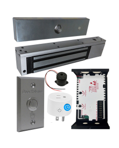 UL listed EL-600 Maglock 600 LBs + 12V Adapter Controller NO/NC + Exit Button Kit  + BS-10 WiFi APP Smart Plug with Timer Function