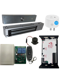 UL listed EL-600 Maglock  600 LBs + 12V Adapter Controller NO/NC + Remote Control Kit  + BS-10 WiFi APP Smart Plug with Timer Function