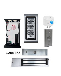 SA-600 Standalone Access control + Power Adapter Controller-NO/NC + Exit Button + UL listed 1200 lbs Maglock + BS-10 APP Smart Timer Plug
