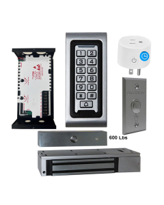 SA-600 Standalone Waterproof Access control + Power Adapter Controller-NO/NC + Exit Button + UL listed 600 lbs Maglock + BS-10 APP Smart Timer Plug