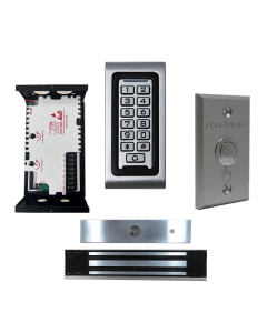 SA-600 Standalone Access control + Power Adapter Controller-NO/NC + Exit Button + UL listed NW-250 Waterproof 600 lbs Maglock 