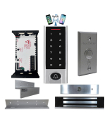 BS-H3 Narrow Stile, Touchscreen, Wifi Mobile APP, Card, Code, CardCode 4in1 IP66 Waterproof Access Control + Power Adapter + Exit Button + UL listed NW-250 Waterproof Maglock 600 lbs + LB-ZB Bracket