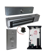 UL listed EL-1200 MAGNETIC LOCK 1200 LBs + 12V ADAPTER CONTROLLER NO/NC + EXIT BUTTON KIT
