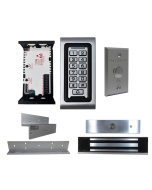 SA-600 STANDALONE ACCESS CONTROL + POWER ADAPTER CONTROLLER-NO/NC + EXIT BUTTON + UL listed NW-250 600 LBS MAGLOCK + LB-ZB Bracket