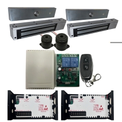 EB-19-2D Two Doors Remote Control + 2 x UL listed EL-600 MAGLOCK 600 LBS + 12V ADAPTER CONTROLLER NO/NC/COM KIT + Extra Remote Control