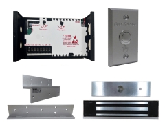 UL listed NW-250 Waterproof Maglock 600 LBS Holding+12V ADAPTER CONTROLLER NO/NC+Exit Button+Bracket KIT