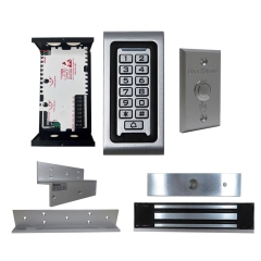 SA-600 STANDALONE ACCESS CONTROL + POWER ADAPTER CONTROLLER-NO/NC + EXIT BUTTON + UL listed NW-250 600 LBS MAGLOCK + LB-ZB Bracket