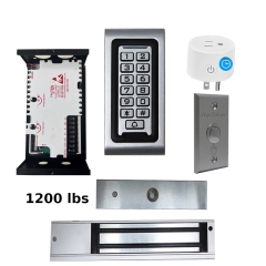 SA-600 Standalone Access control + Power Adapter Controller-NO/NC + Exit Button + UL listed 1200 lbs Maglock + BS-10 APP Smart Timer Plug