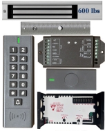 BS-SK7 Wireless Keypad & Card Reader Access Control System, IP66 + Wireless Exit Button + 12V DC Power Adapter + UL listed EL600 Maglock 600 lbs