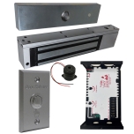 UL Listed EL-600 Maglock 600 LBs + 12V Adapter Controller NO/NC + Exit Button Kit