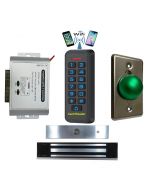 BS-33 Wifi Mobile APP, Card, Code, Card+Code 4in1 Waterproof Access Control + Power Adapter + Exit Button + NW-250 Waterproof Maglock 600 lbs Holding force