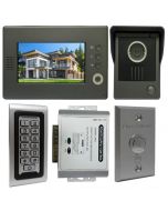 High Quality VDP-C37 Video Door Phone 7' Monitor with Weatherproof Outside Camera + SA-600 Standalone , Keypad, ID Card Access_Control + POWER ADAPTER + EXIT BUTTON