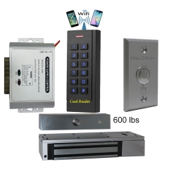 BS-35 Wifi Mobile APP, Card, Code, Card+Code 4in1 Waterproof Access Control + Power Adapter + Exit Button + EL-600 Magnetic lock