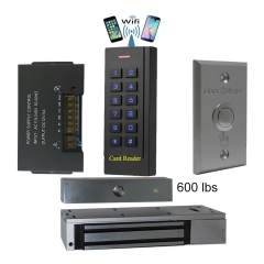 BS-35 Wifi Mobile APP, Card, Code, Card+Code 4in1 Waterproof Access Control + Power Adapter + Exit Button + EL-600 Magnetic lock