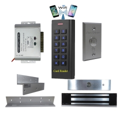 BS-35 Wifi Mobile APP, Card, Code, Card+Code 4in1 Waterproof Access Control + Power Adapter + Exit Button + NW-250 Waterproof Maglock 600 lbs + LB-ZB Bracket