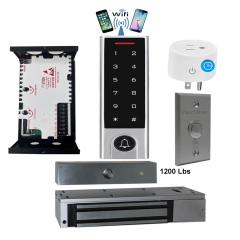 BS-H3 Narrow Stile, Touchscreen, Wifi Mobile APP, Card, Code, CardCode 4in1 IP66 Waterproof Access Control + Power Adapter + Exit Button + EL-1200 Maglock 1200 lbs + BS-10 APP Smart Timer