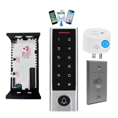 BS-H3 Narrow Stile, Touchscreen, Wifi Mobile APP, Card, Code, Card Code 4in1 IP66 Waterproof Access Control + Power Adapter + Exit Button + BS-10 APP Smart Timer