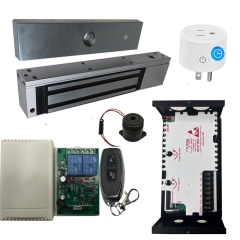 EL-1200 MAGNETIC LOCK 1200 LBs + 12V ADAPTER CONTROLLER NO/NC + REMOTE CONTROL KIT + BS-10 WiFi APP Smart Plug with Timer Function