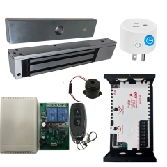 EL-600 Maglock  600 LBs + 12V Adapter Controller NO/NC + Remote Control Kit  + BS-10 WiFi APP Smart Plug with Timer Function