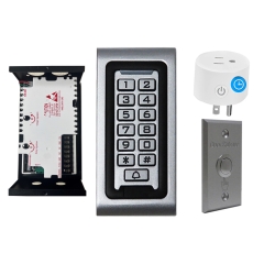 SA-600 Standalone Waterproof Access  Control System + NU-06 Power Adapter Controller + Exit Button Kit + BS-10 APP Smart Timer Plug