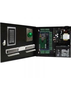 BS-004DB 4-DOORS TCP/IP ACCESS CONTROL+POWER SUPPLY+12V BATTERY+4 READERS+4 EXIT BUTTONS+4 x 600 LBs Double Door Maglocks