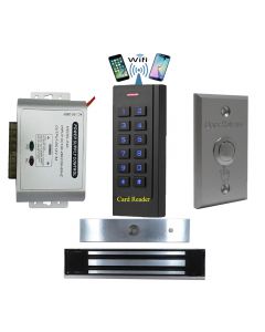 BS-35 Wifi Mobile APP, Card, Code, Card+Code 4in1 Waterproof Access Control + Power Adapter + Exit Button + NW-250 Waterproof Maglock 600 lbs Holding force
