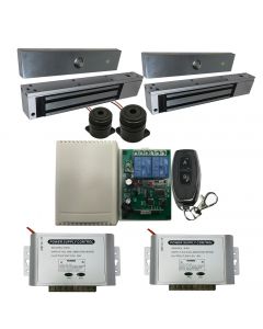EB-19-2D Two Doors Remote Control + EL-600 MAGLOCK 600 LBS + 12V ADAPTER CONTROLLER NO/NC/COM  KIT + Extra Remote Control 