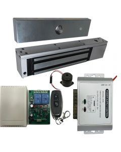EL-1200 MAGNETIC LOCK 1200 LBs + 12V ADAPTER CONTROLLER NO/NC + REMOTE CONTROL KIT