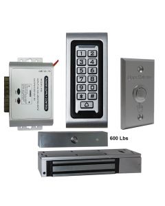 SA-600 Standalone Access control + Power Adapter Controller-NO/NC + Exit Button + 600 lbs Maglock 
