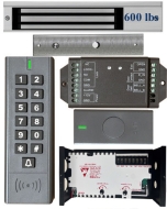 BS-SK7 Wireless Keypad & Card Reader Access Control System, IP66 + Wireless Exit Button + 12V DC Power Adapter + EL600 Maglock 600 lbs 