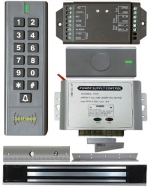 BS-SK7 Wireless Keypad & Card Reader Access Control System, IP66 + Wireless Exit Button + 12V DC Power Adapter + NW-250 Waterproof Maglock 600 lbs + LB-ZB Bracket 