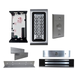 SA-600 STANDALONE ACCESS CONTROL + POWER ADAPTER CONTROLLER-NO/NC + EXIT BUTTON + NW-250 600 LBS MAGLOCK + LB-ZB Bracket